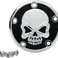 Drag Specialties 0940-1179 Chrome & Black Skull Timer Points Ignition Cover