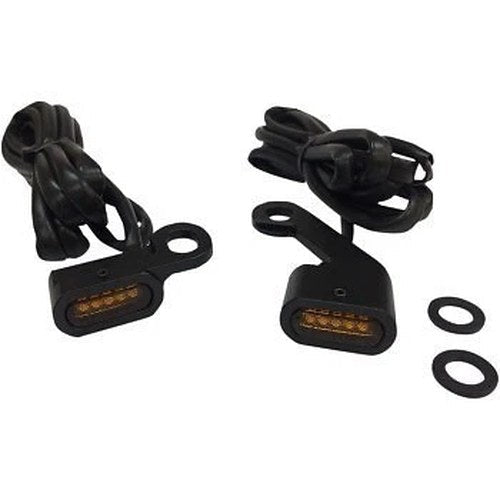 Drag Specialties Black Amber LED Handlebar Marker Lights for 09-17 Touring
