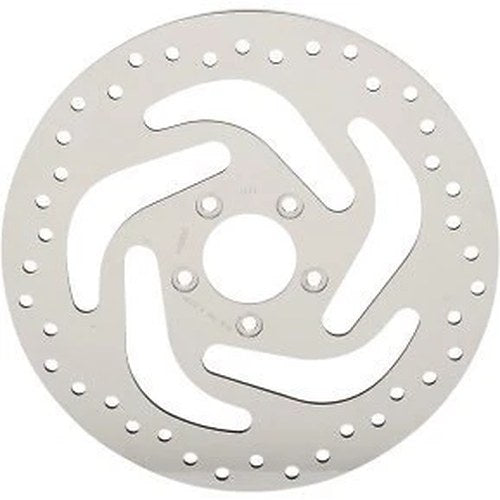 Polished Stainless Steel Drilled Front Brake Rotor for Harley Softail 18-20