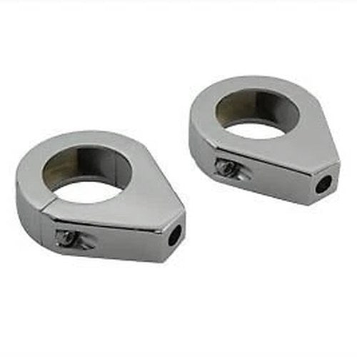 V-Twin 31-0304 Chrome Turn Signal Clamp Set for 35mm Forks