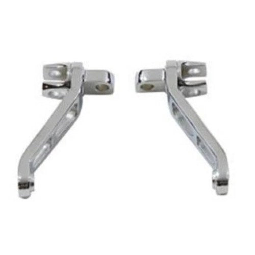 Chrome Heel Rests Brackets Male Mount Foot Pegs fr Harley Sportster Dyna Softail