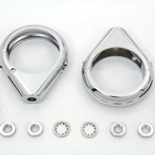 V-Twin 31-0094 Chrome Turn Signal Clamp Kit 49mm Forks