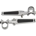 Chrome & Rubber 1-1/4" Engine Guard Foot Peg U-Clamp for Harley Davidson Touring