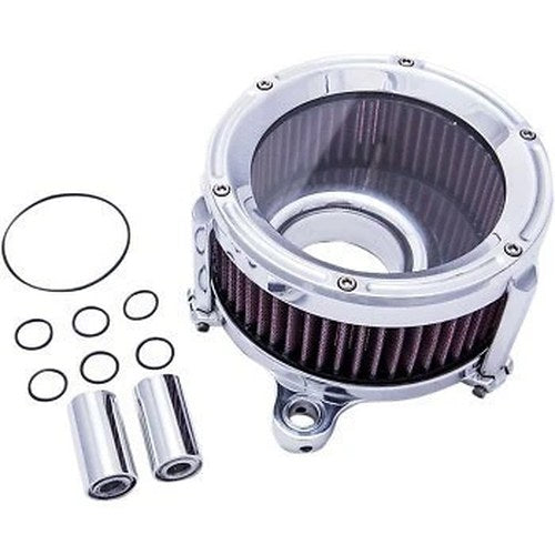 Trask Chrome Assault Charge High Flow Air Cleaner Kit for Harley M8 17-24