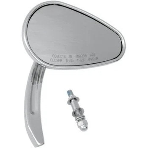 Drag Specialties Chrome Billet Teardrop Mirror Sold Each for Harley Right Side