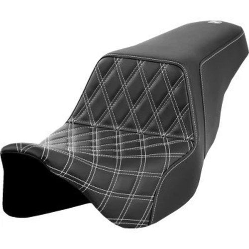 Saddlemen 808-07B-17206 Step-Up Seat Front White Lattice Stitch 08-23 Touring