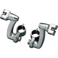 Kuryakyn 7986 Chrome Longhorn Offset Footpeg Mounts with 1-1/4" Clamps