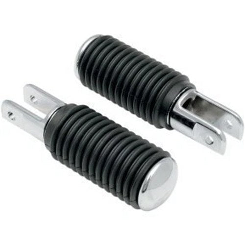 Drag Specialties DS-253405 Chrome Footpegs with Rubber Sleeves 5/8" Female Mount