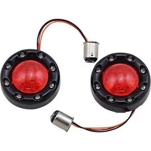 Custom Dynamics Black Red 1157 ProBEAM Bullet Ringz Rear Turn Signals