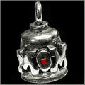 Pewter Motorcycle Gremlin Bell Mom Heart Made in Usa