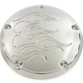 V-Twin 42-0922 Chrome Flame Derby Cover for Harley 5-Bolt Twin Cam 00-17