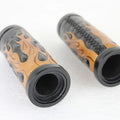 V-Twin 28-0892 Amber Flame Style Throttle By Wire Grip Set with Black Ends