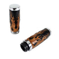 V-Twin 28-0899 Amber Flame Style Throttle By Wire Grip Set with Chrome Ends