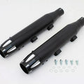 V-Twin 30-1616 Black Highlighted Revolver Tip Muffler Set