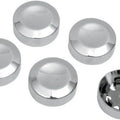 Drag Specialties 1201-0597 Chrome Rear 7/16" Pulley Hex Bolt Covers for Harley