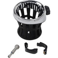 Ciro 50415 Chrome Cup Holder with Black Clamp for 1-1/4" Handlebars