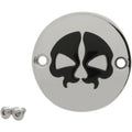 Drag Specialties 0940-1743 Chrome & Black Split Skull Timer Points Cover for M8