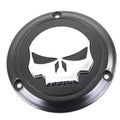 V-Twin Mfg. 42-0268 Black 3 Hole Skull Derby Cover for Big Twin 70-98