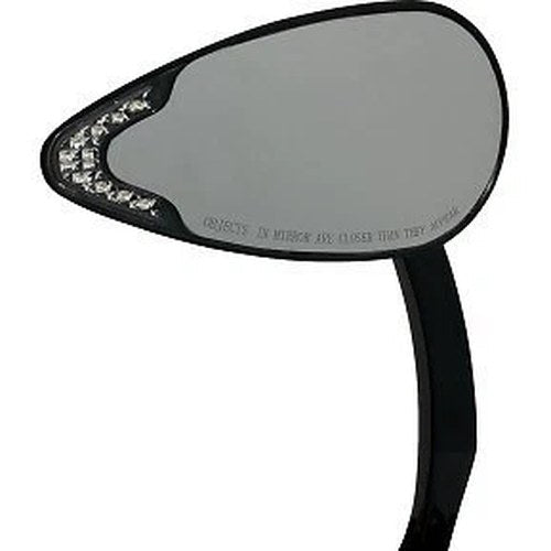 Custom Dynamics Mirrors Pair w Run/Turn Signal Black Harley