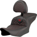 Saddlemen 823-07-208B4 RoadSofa Seat Red Dragon Scale Stitch w/ Backrest 23-24