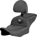 Saddlemen 823-07-208B6 RoadSofa Seat w/ Backrest White Dragon Scale Stitch