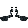Kuryakyn 7599 Black 1-1/4" Highway Bar Longhorn Foot Peg Mount w/ Trident Dually