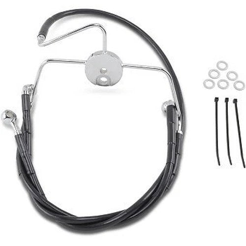 Drag Specialties 1741-2522 Extended Length Black Vinyl Brake Line Kit +4