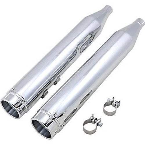 Vance & Hines 16673 Chrome Torquer 450 Slip-On Mufflers for Harley Touring 95-16