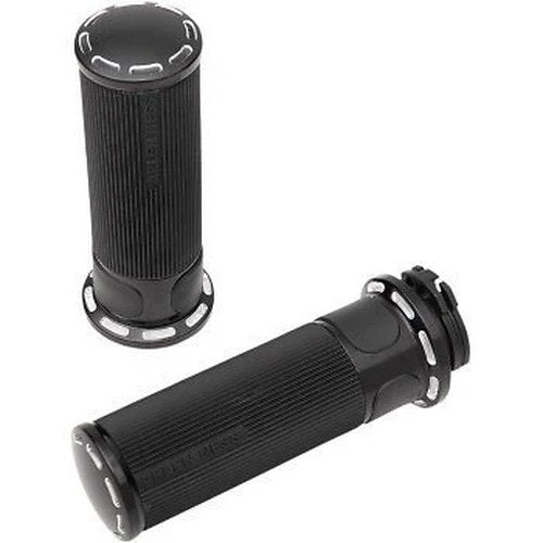 Arlen Ness 07-301 Fusion Black Slot Track Hand Grips for Harley Cable Op