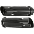 Arlen Ness 07-051 Black Deep Cut Comfort Series Grips - Harley Cable Op Throttle
