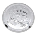 V-Twin 42-0226 Chrome Eagle Spirit Live to Ride Clutch Derby Cover for 16-25