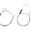 V-Twin Mfg 36-0866 41-1/2" Stainless Steel Throttle and Idle Cable Set +8" Over