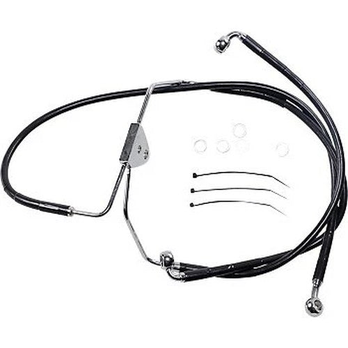 Drag Specialties 1741-2509 +2" Extended Length Black Vinyl Front Brake Line Kit