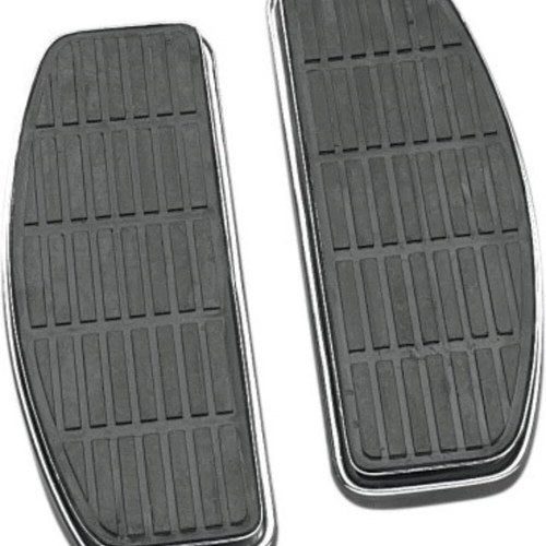 Drag Specialties DS-254411 Chrome & Rubber Driver Floorboards for Harley
