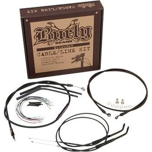 Burly Brand B30-1010 Complete Black Handlebar Cable/Line Kit for 14" Ape Hanger
