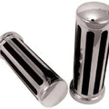 V-Factor 42017 Chrome & Rubber Rail Hand Grips for 1" Harley Application