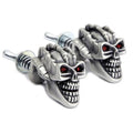 V-Twin 48-1620 Skull with Skeleton Hand License Plate Topper Set