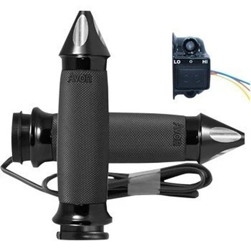 Avon Grips CC-86-AN-S-F-HT Black Custom Contour Spike Heated Grips for Tbw