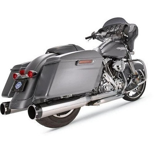 S&S 4.5" MK45 Performance Mufflers Chrome w/ Black Thruster Caps for M8 Touring