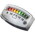Kuryakyn 4219 LED Battery Gauge Chrome - 2" x 3/4" x 3/16"