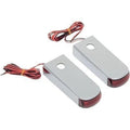 Alloy Art Chrome Red LED Fender Strut Marker Lights for Harley 84-17 Softail