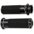Arlen Ness 07-331 Fusion Black Beveled Hand Grips for Harley Cable Op Throttle