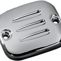 V-Factor 45486 Chrome Grooved Front Brake Master Cylinder Cover for Harley