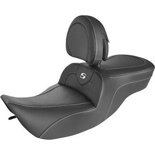 Saddlemen 897-06-185BR Roadsofa Carbon Fiber Seat w Backrest 97-07 FLHR/FLHX