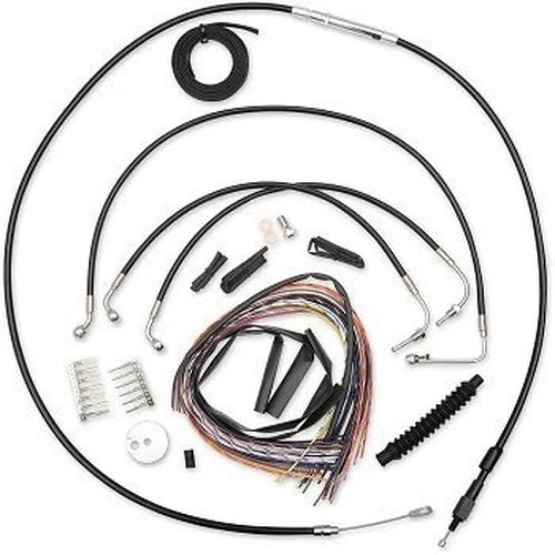 LA Choppers LA-8010KT2-13B Black Vinyl Braided Handlebar Cable/Brake Line Kit