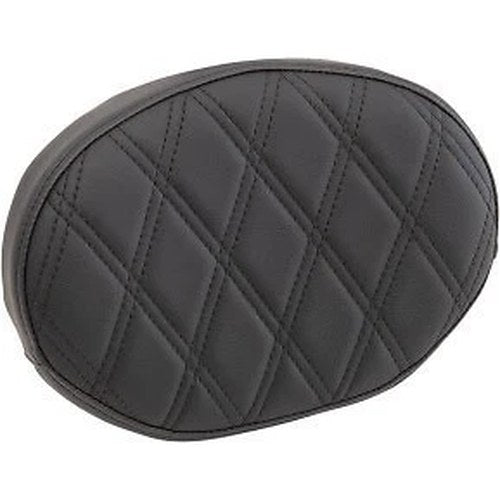 Drag Specialties 0822-0446 Oval Sissy Bar Pad Black Double Diamond Stitch