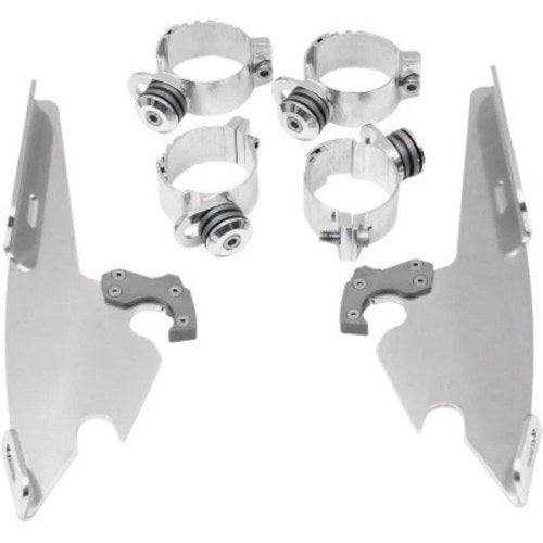 Memphis Shades Polished Fat/Slim/Batwing Mounting Kit 06-17 Fxd Dyna 08-11 Fxcw