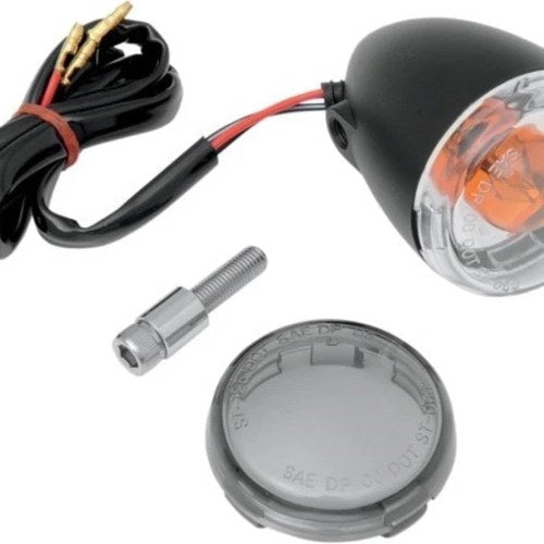 Flat Black Front Smoke Amber Turn Signal - Sold Each
