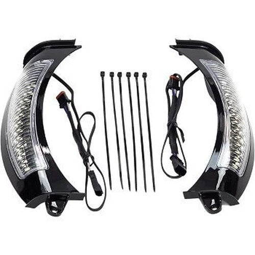 Ciro 45251 Black Fang Headlight Bezel with LED Lights for 15-23 Road Glide