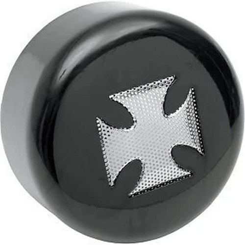 Black Maltese Cross Horn Cover for Harley
